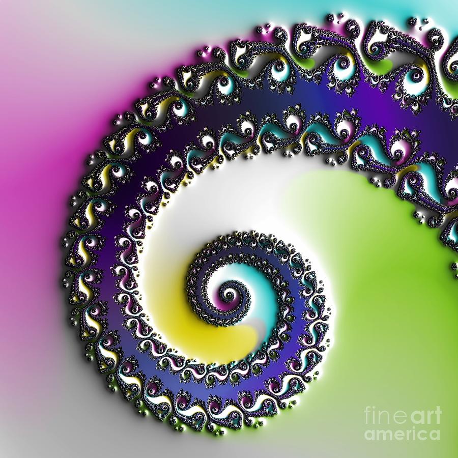 Spring Spiral Digital Art by Rachel Hannah