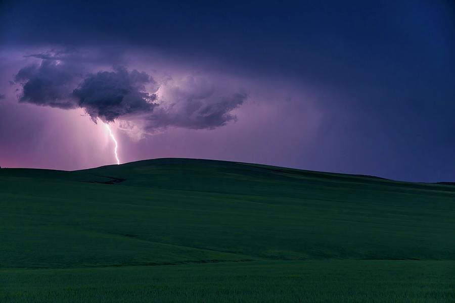 Spring storm and lightening 2 Photograph by Lynn Hopwood