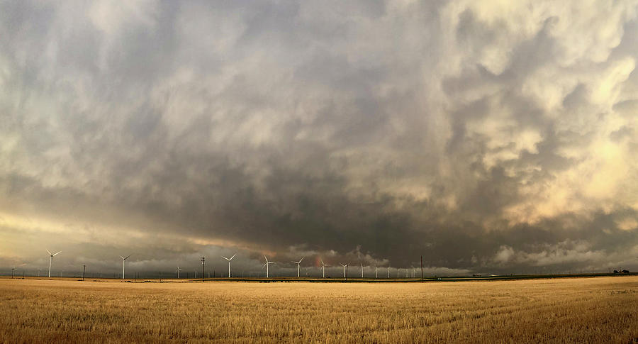 Spring Storm and Windmills, Color-Floyd County, Texas Photograph by Richard Porter