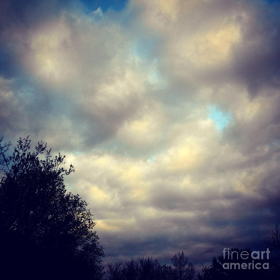 Spring Storm Clouds  At Sunset - Heat Effect Photograph by Frank J Casella