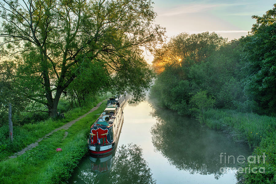 Spring Sunrise along the Oxford Canal in Somerton Photograph by Tim Gainey
