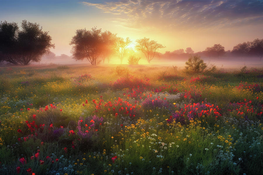 Spring Sunrise Landscape 03 01 Digital Art by Matthias Hauser - Fine ...