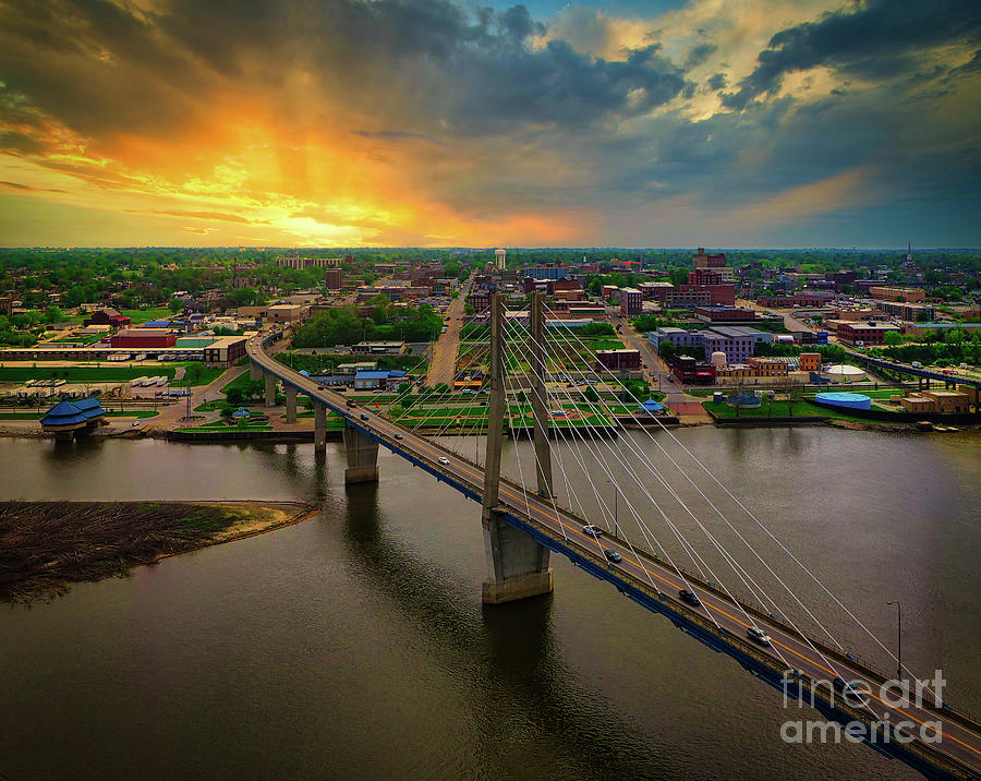 Spring Sunrise on the Mississippi Quincy, IL Photograph by Robert Turek Fine Art Photography