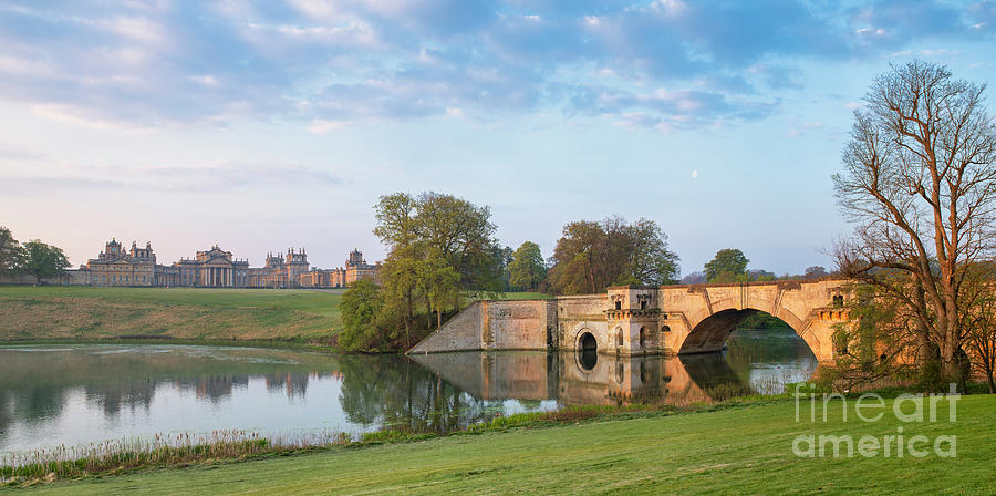 Spring Sunrise over the Grand Bridge at Blenheim Palace Photograph by Tim Gainey