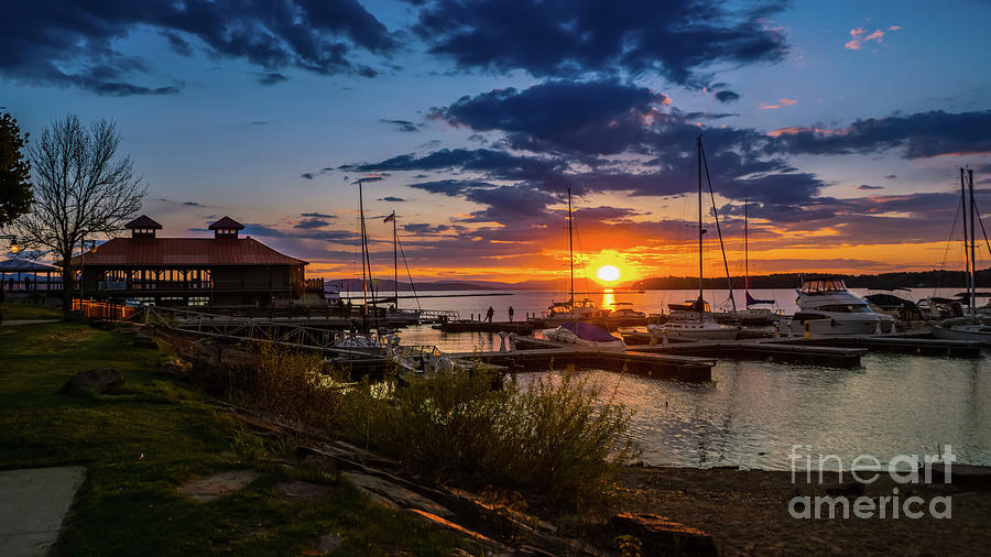 Spring sunset in Burlington. Photograph by New England Photography
