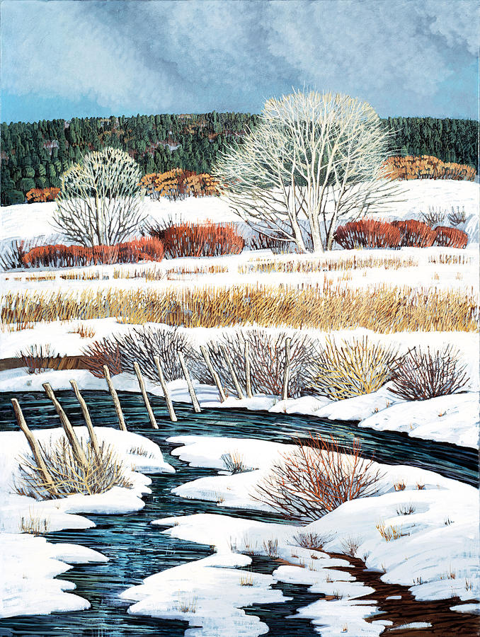 Spring Thaw At Cundiyo Painting by Donna Clair