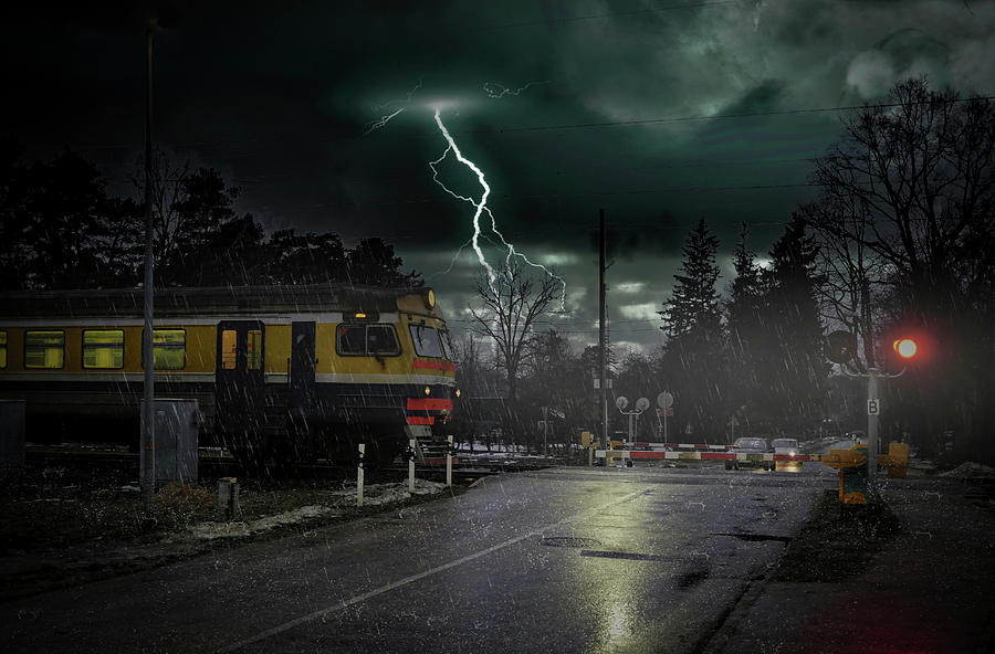 Spring Thunderstorm / No Crossing.. Photograph by Aleksandrs Drozdovs