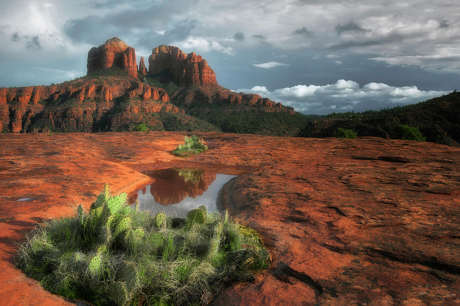 Spring thunderstorms build over Cathedral Rock. Photograph by Larry ...