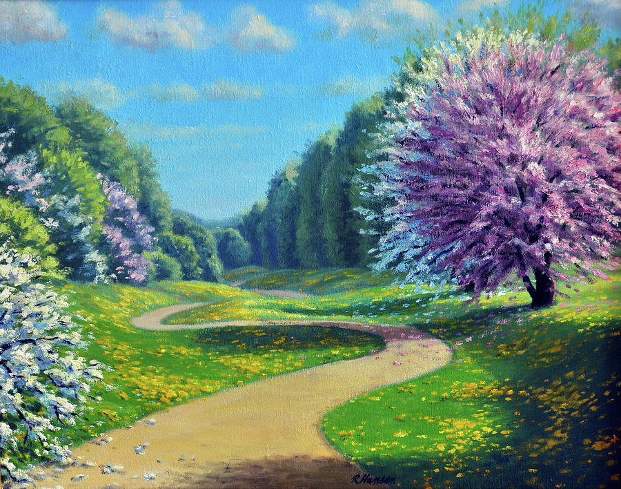 Spring Trail Painting by Rick Hansen