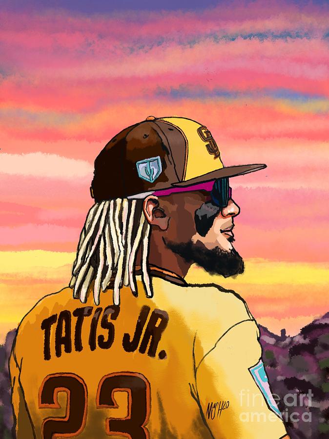 Tatis Jr. Digital Drawing - Padres - Kids T-Shirt