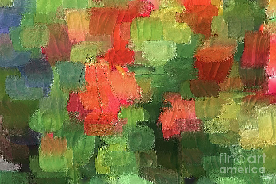Spring Tulip Abstract Texture Digital Art by Jennifer White