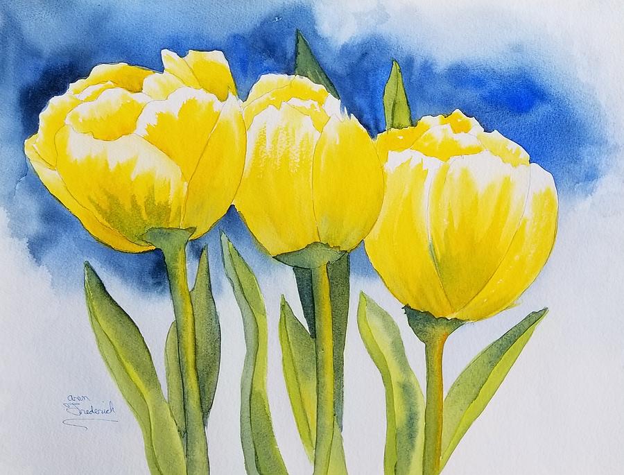 Spring Tulips Painting by Ann Frederick