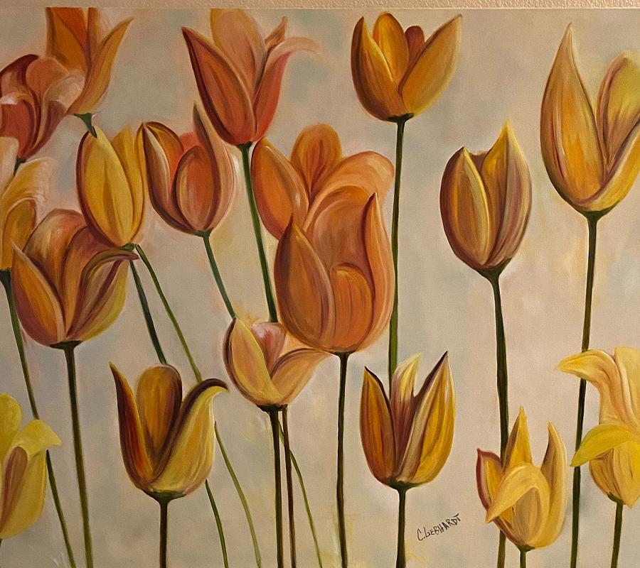 Spring Tulips Painting by Chuck Gebhardt