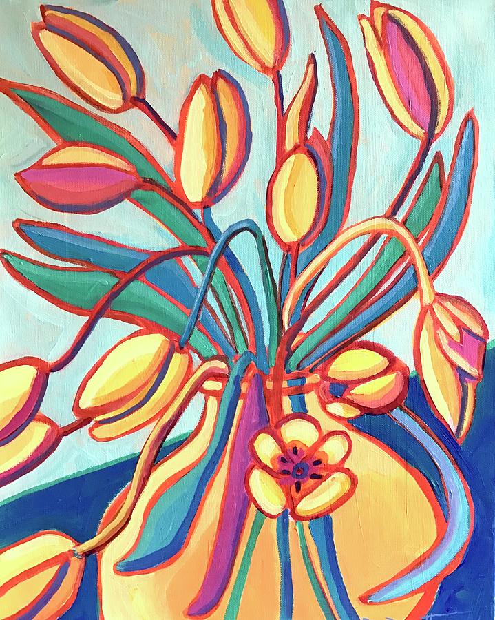 Spring Tulips Painting by Debra Bretton Robinson