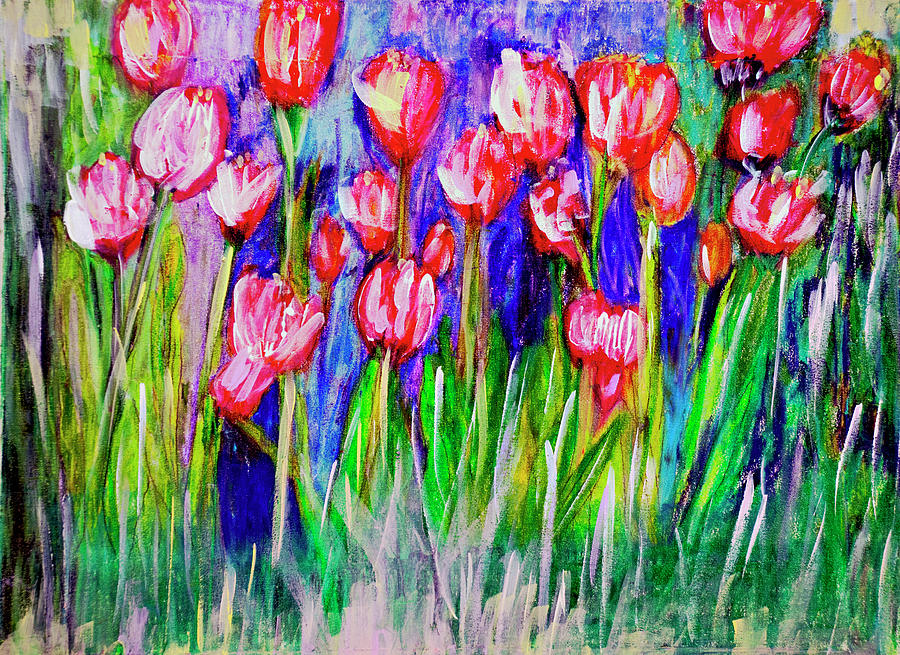 Spring Tulips Painting by Don Wright