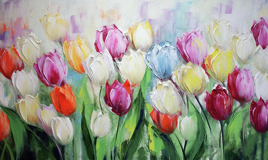 Spring Painting - Spring Tulips by Jacky Gerritsen