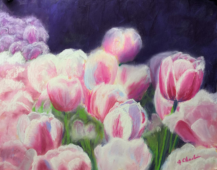 Spring Tulips Painting by Jan Chesler