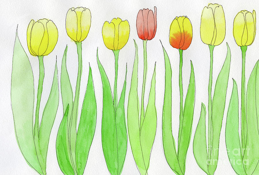 Spring Tulips Painting by Norma Appleton