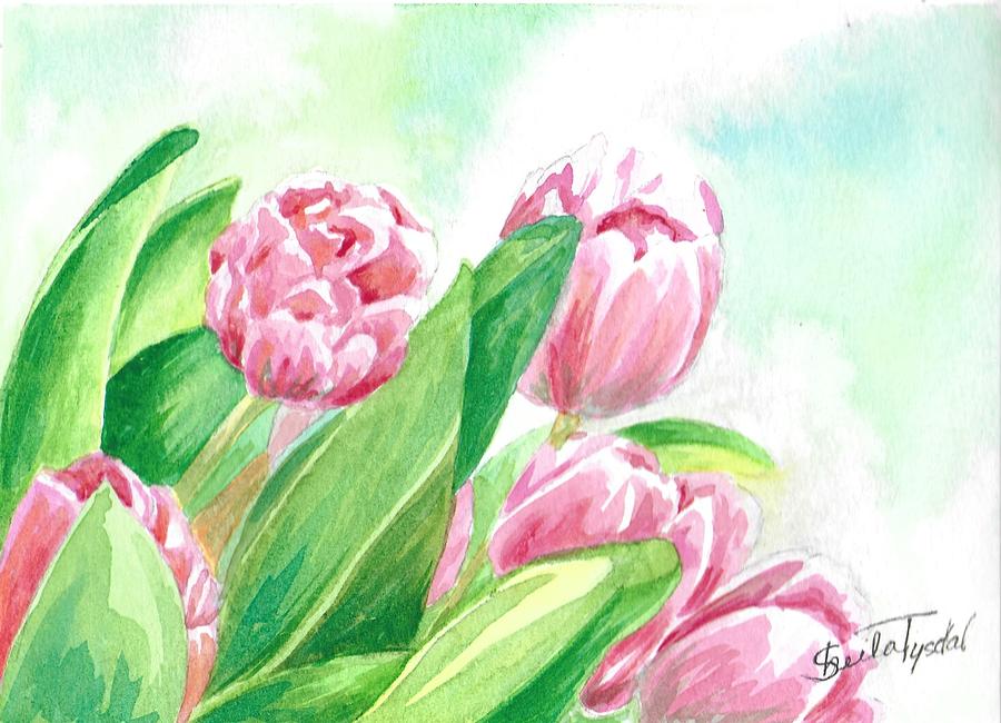Spring Tulips Painting by Sheila Tysdal