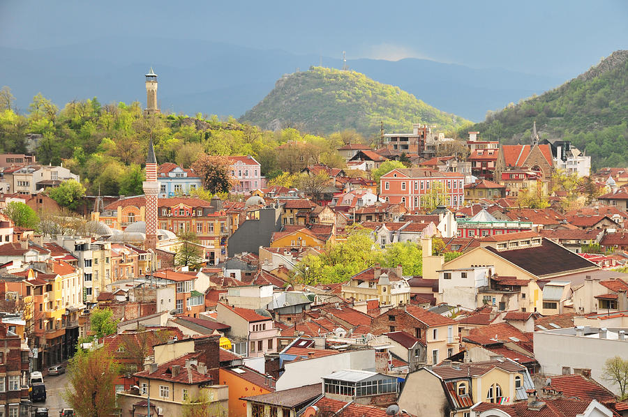 Spring view of Plovdiv hills in Bulgaria Photograph by Maya Karkalicheva