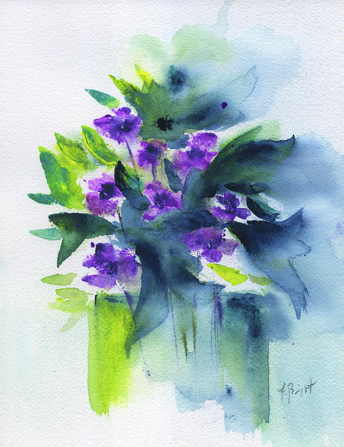 Spring Violets Painting by Frank Bright