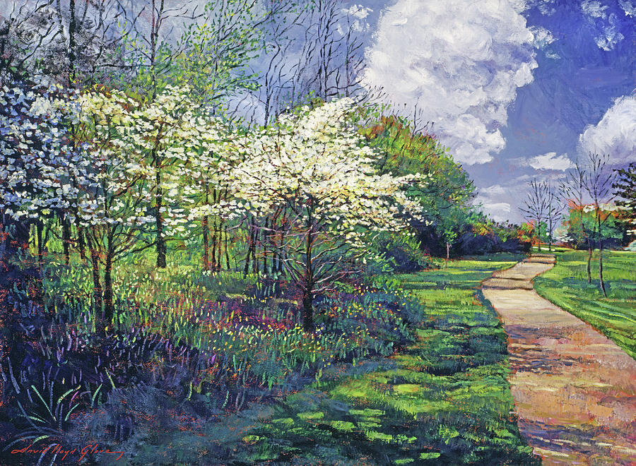 Spring Walk In The Park Painting by David Lloyd Glover