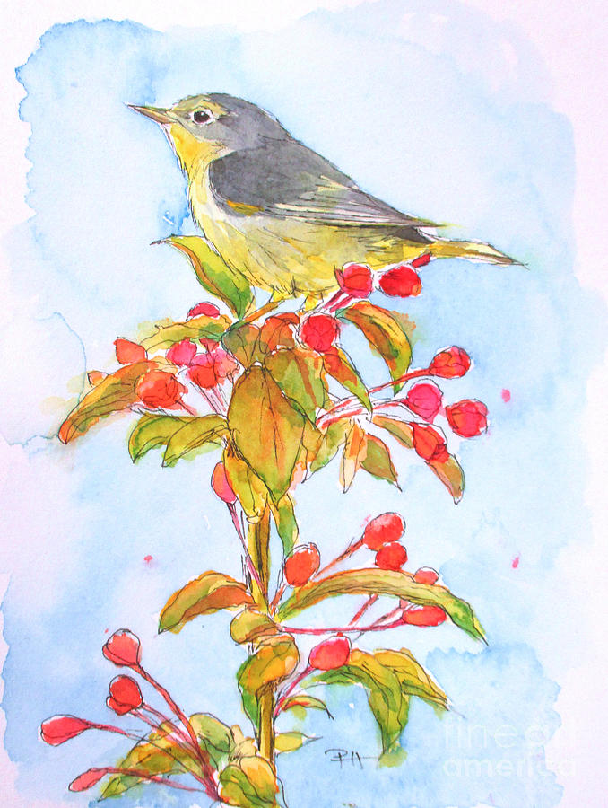 Spring Warbler Painting by Patricia Henderson