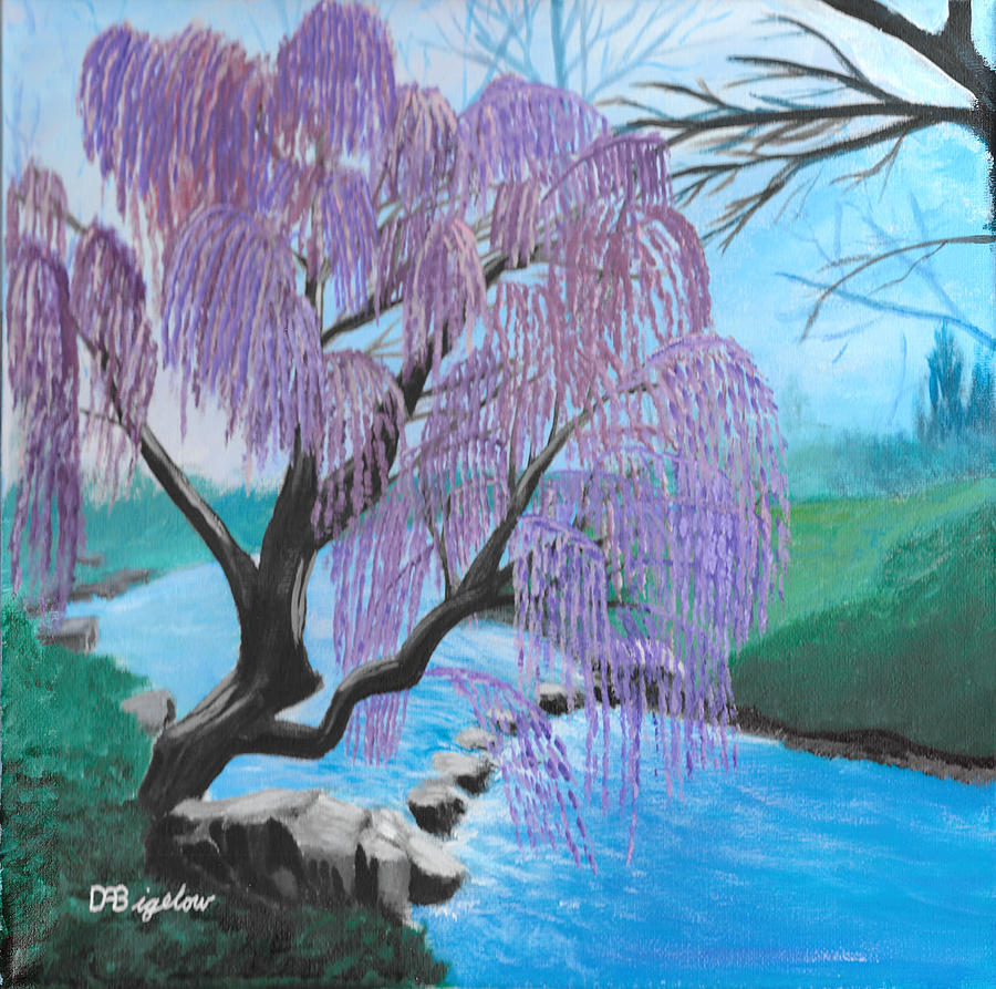 Spring willow Painting by David Bigelow