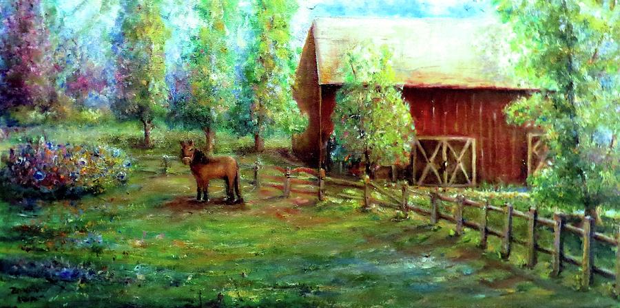 Springborn Horse Farm Painting by Bernadette Krupa