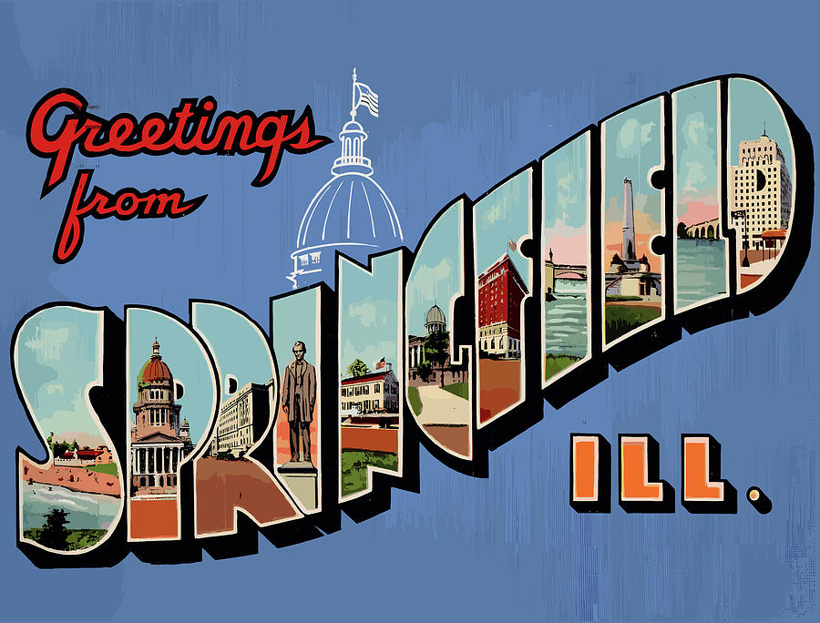 Springfield Letters, Illinois Digital Art by Long Shot