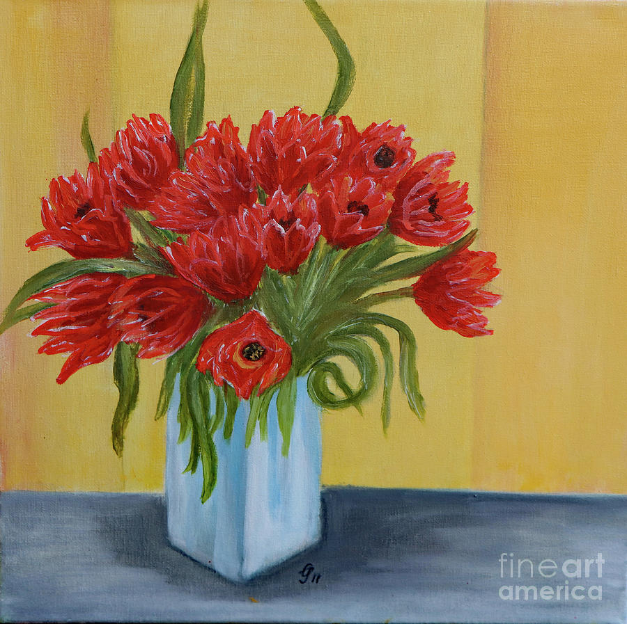Springflowers - Oil Painting Painting by Christiane Schulze Art And Photography