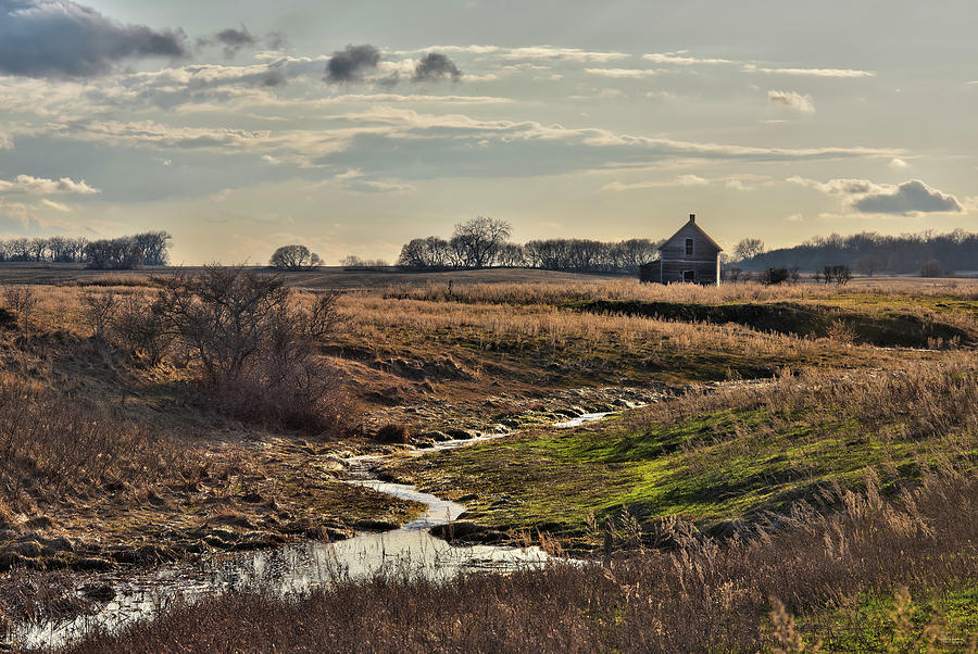 Springs First Blush at Little House on the Coulee - near Minnewaukan ND in Benson county Photograph by Peter Herman