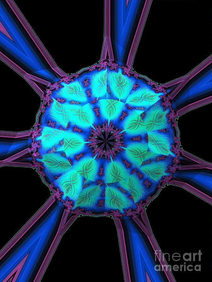 Springs Radiant Beauty Fractal Kaleidoscope Mandala Abstract Digital Art by Rose Santuci-Sofranko