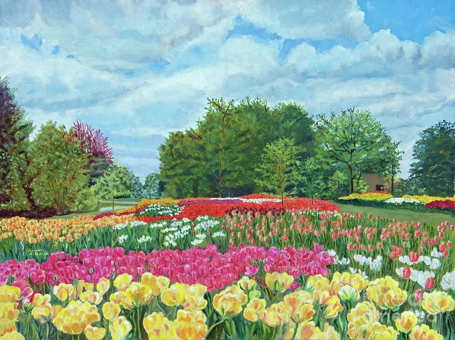 Springtime at Longwood Gardens Painting by Jeannie Allerton