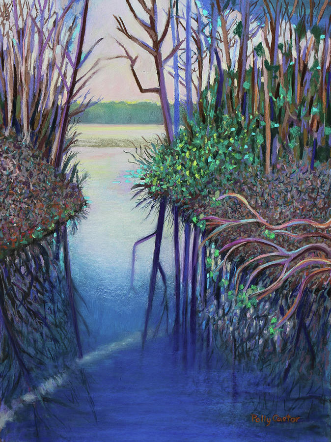 Springtime Blues Painting by Polly Castor
