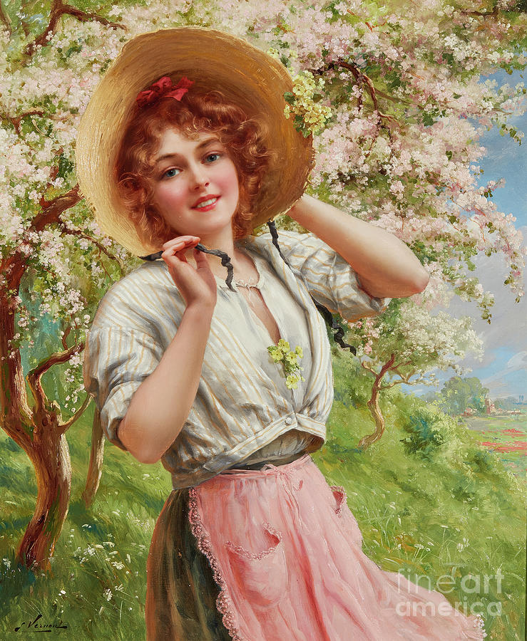 Springtime by Emile Vernon Painting by Tina LeCour