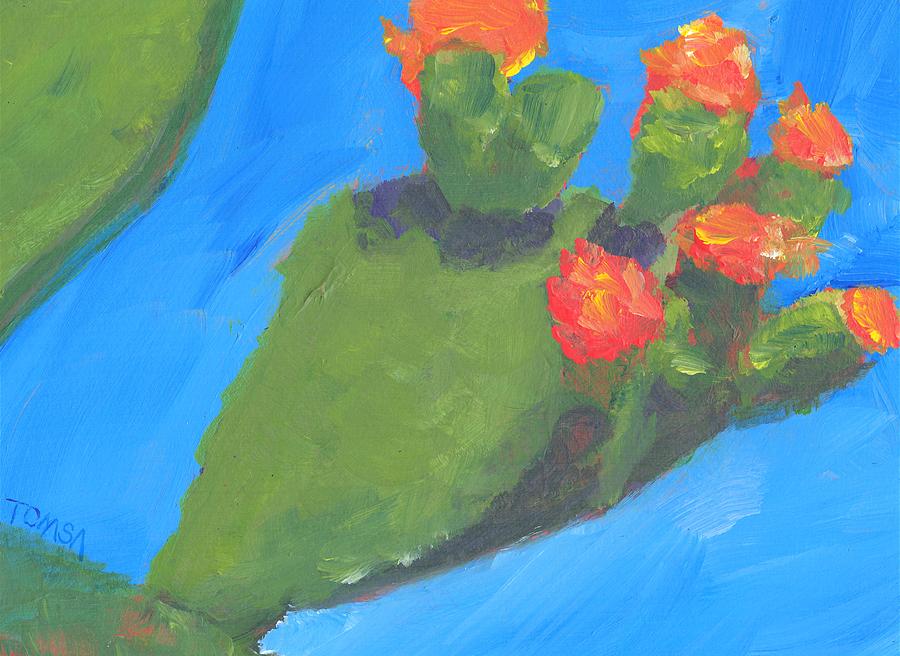 Springtime Cactus Painting by Bill Tomsa