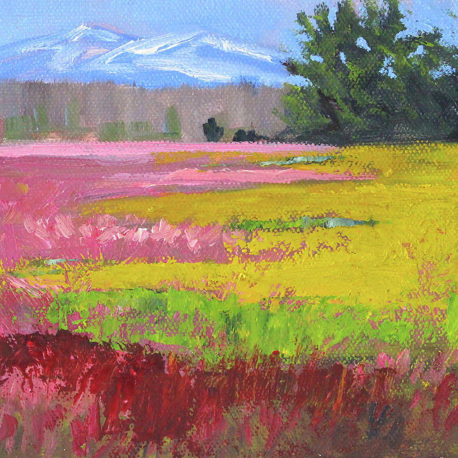 Springtime Fields Painting by Nancy Merkle