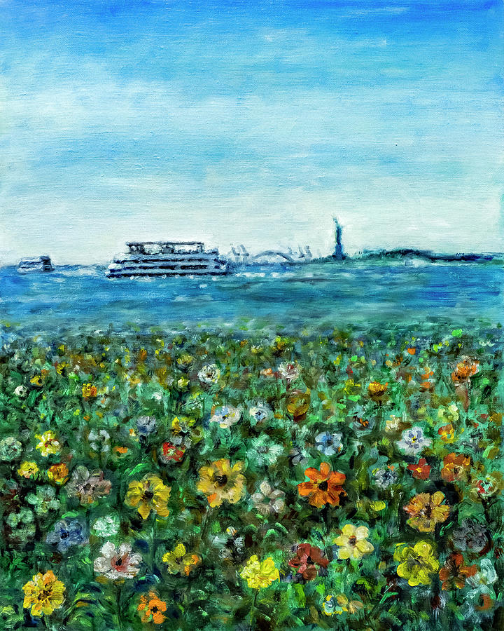 Springtime in New York Bay Painting by Chandle Lee