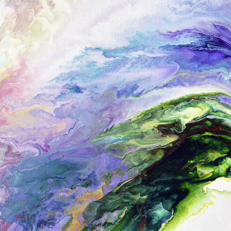 Abstract Painting - Springtime Mountains by Laura Iverson