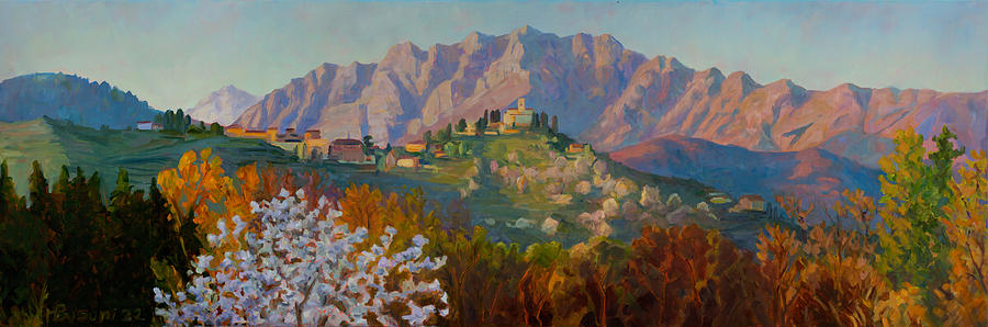 Springtime on the Brianza hills Painting by Marco Busoni