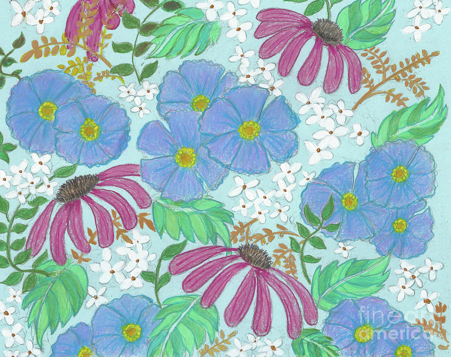 Springtime Periwinkle Pattern Painting by Joyce Pyka