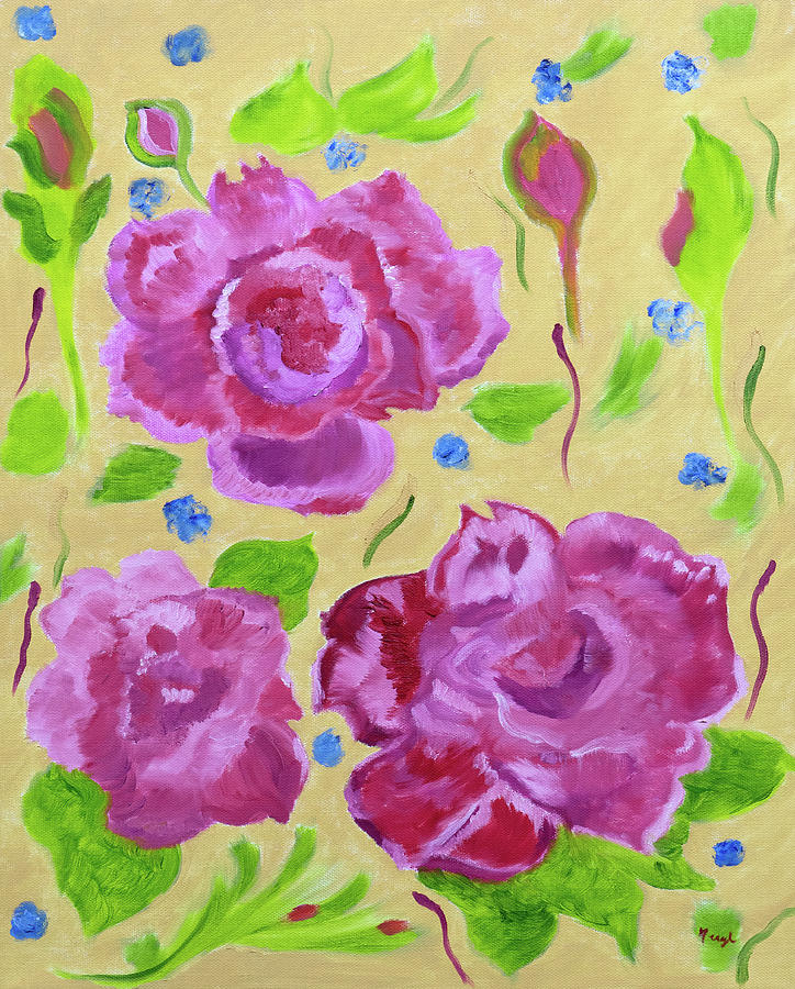 Springtime Roses Painting by Meryl Goudey