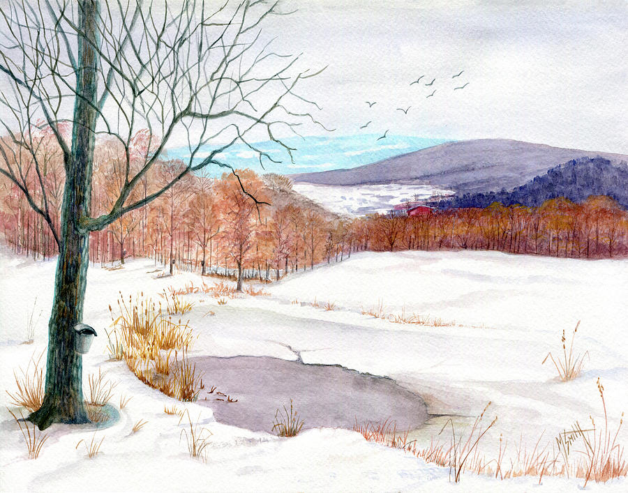 Springtime Thaw In Vermont Painting by Marilyn Smith