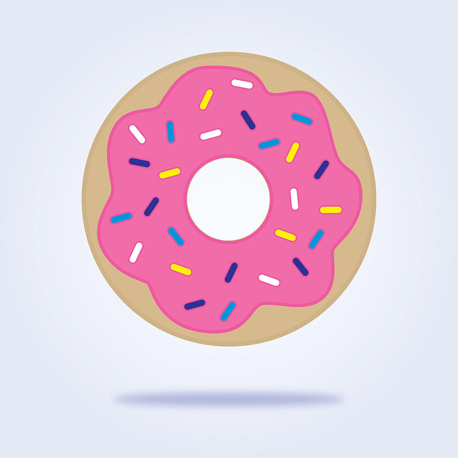Sprinkled Donut Icon Drawing by RobinOlimb