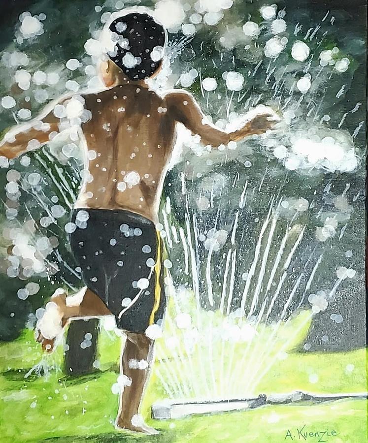 Sprinkler Painting by Amy Kuenzie