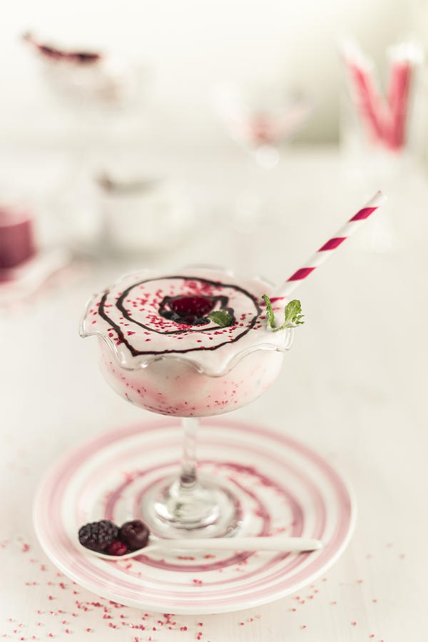 Sprinkles Berry Natural Ingredient Milkshake Photograph by FEDelchot