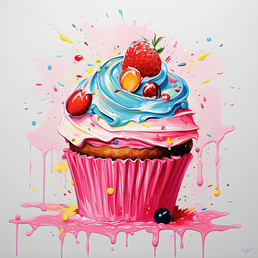 Cupcakes Digital Art - Sprinkles Cupcake Art by Lourry Legarde