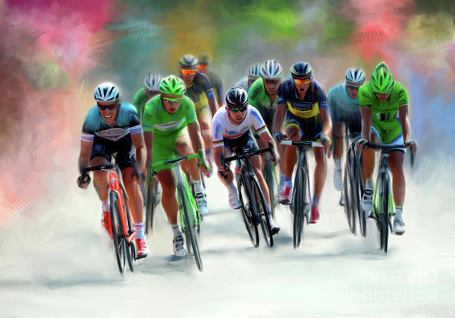 Sports Painting - Sprint Finish by Linton Hart