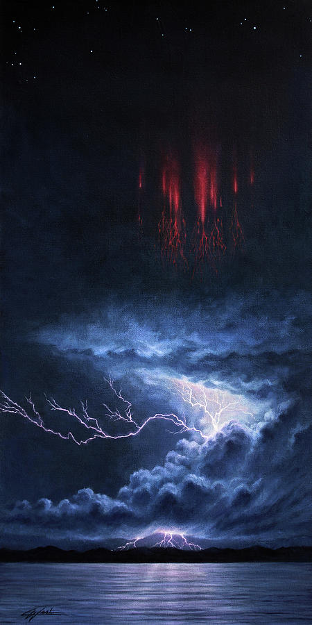 Sprites - The Storm Above the Storm Painting by Lucy West